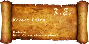 Korecz Edina névjegykártya